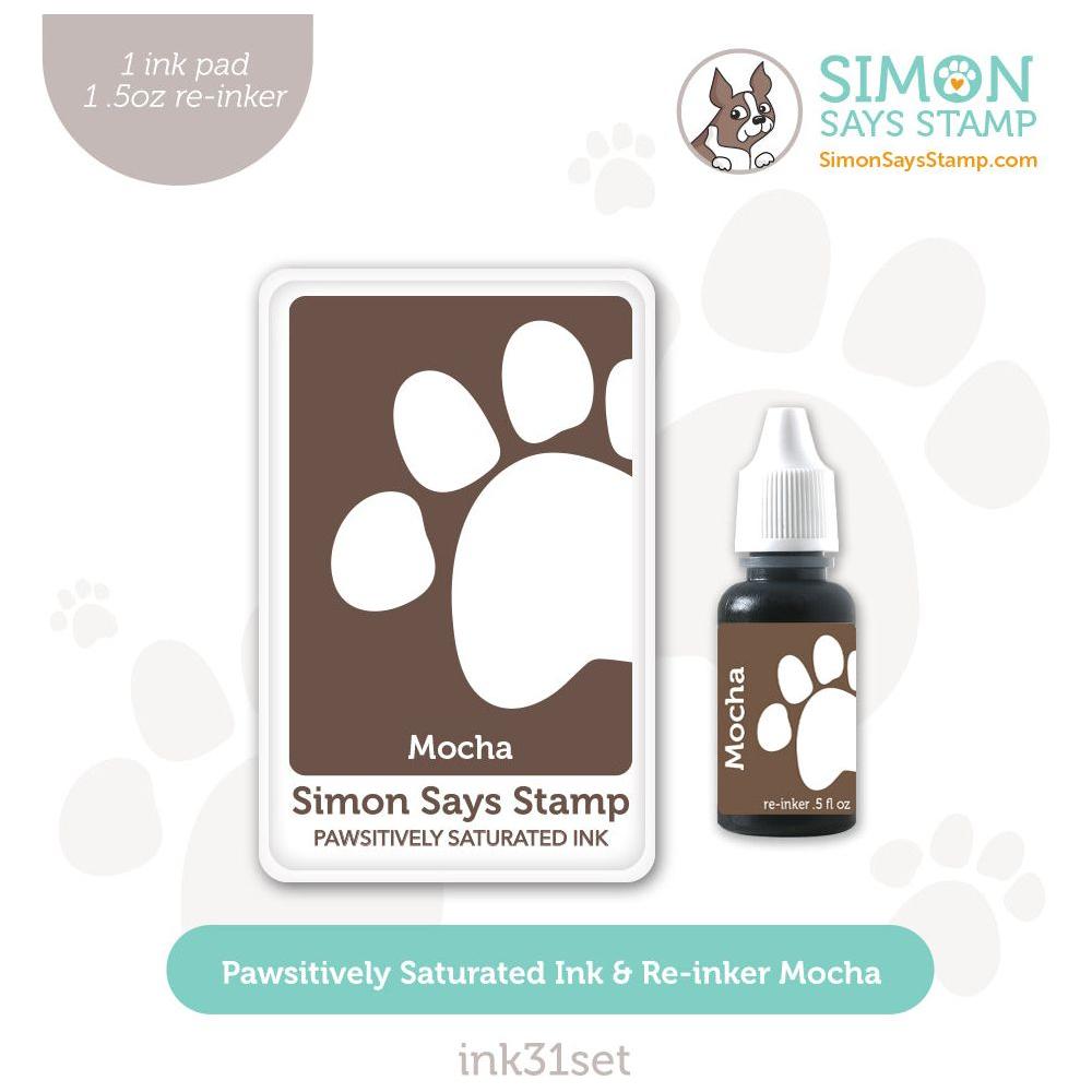 Simon Says Stamp Pawsitively Saturated Ink and Re-inker Set Mocha