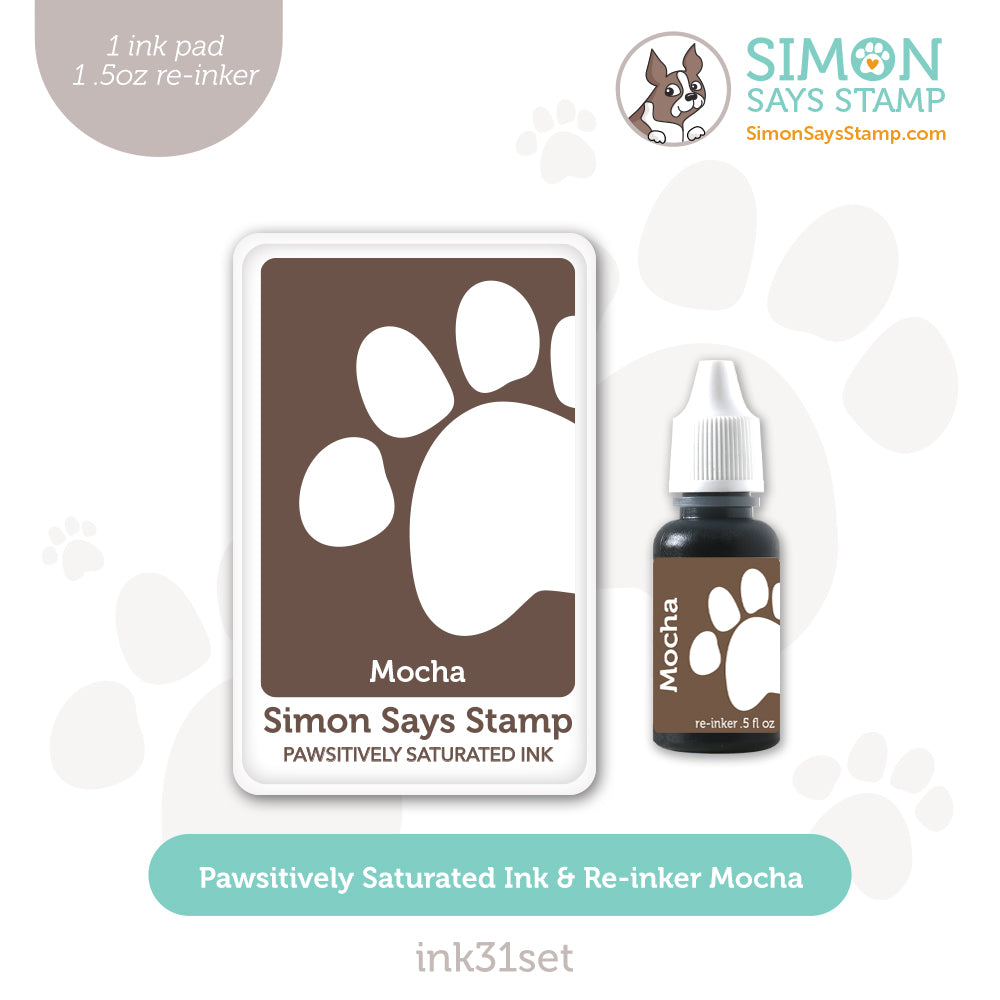 Simon Says Stamp Pawsitively Saturated Ink and Re-inker Set Mocha
