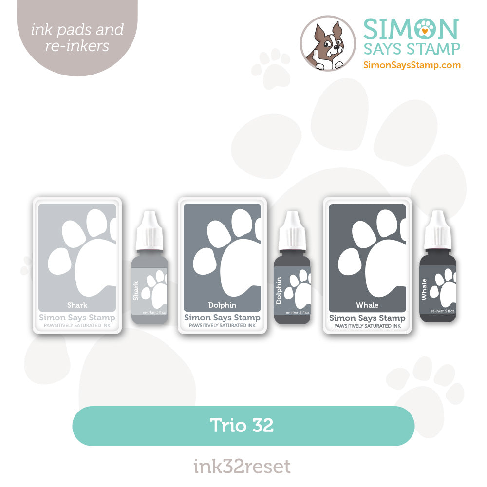 Simon Says Stamp Pawsitively Saturated Ink Trio 32 and Re-Inkers Sugar And Spice