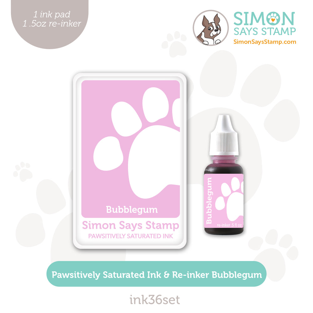 Simon Says Stamp Pawsitively Saturated Ink and Re-inker Set Bubblegum