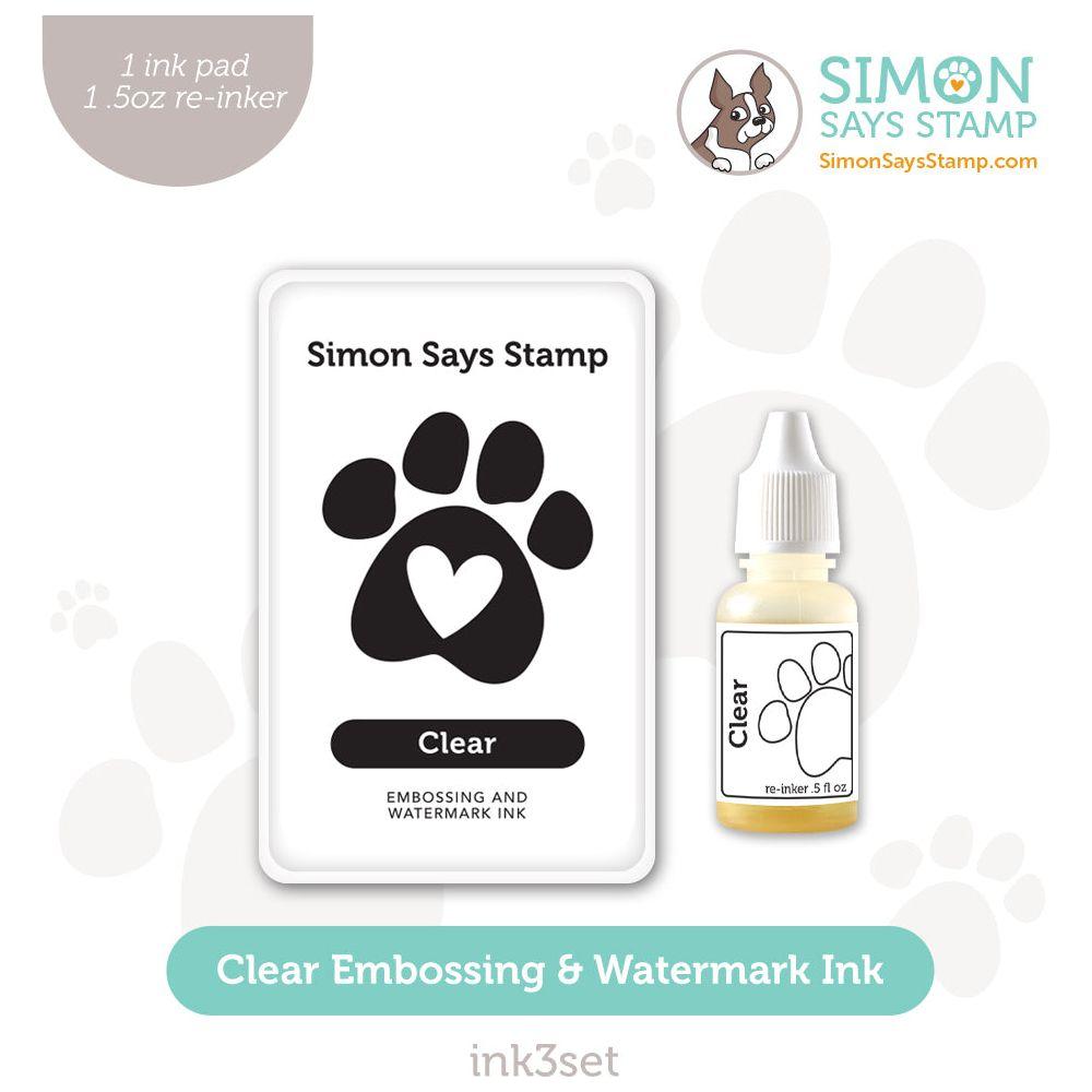 Simon Says Stamp Embossing And Watermark Ink And Re-Inker Set Clear