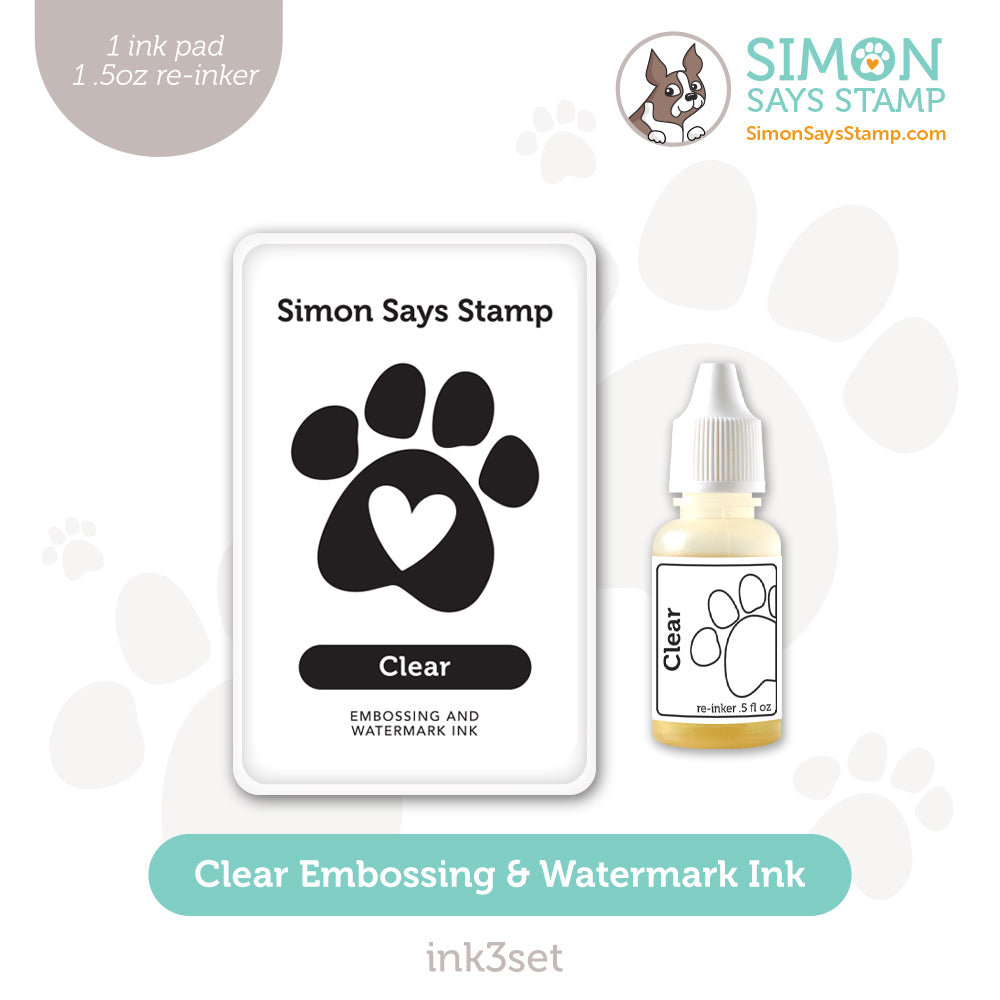 Simon Says Stamp Embossing And Watermark Ink And Re-Inker Set Clear