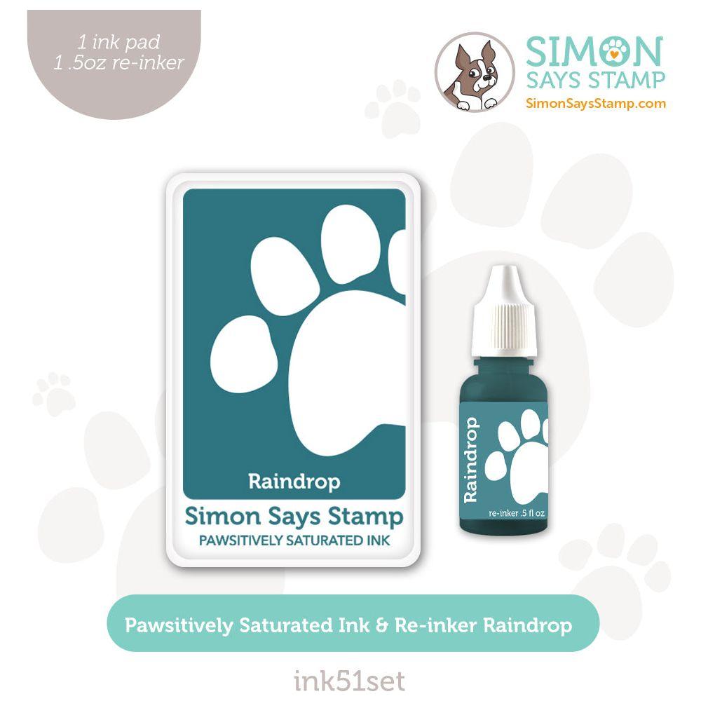 Simon Says Stamp Pawsitively Saturated Ink and Re-inker Set Raindrop