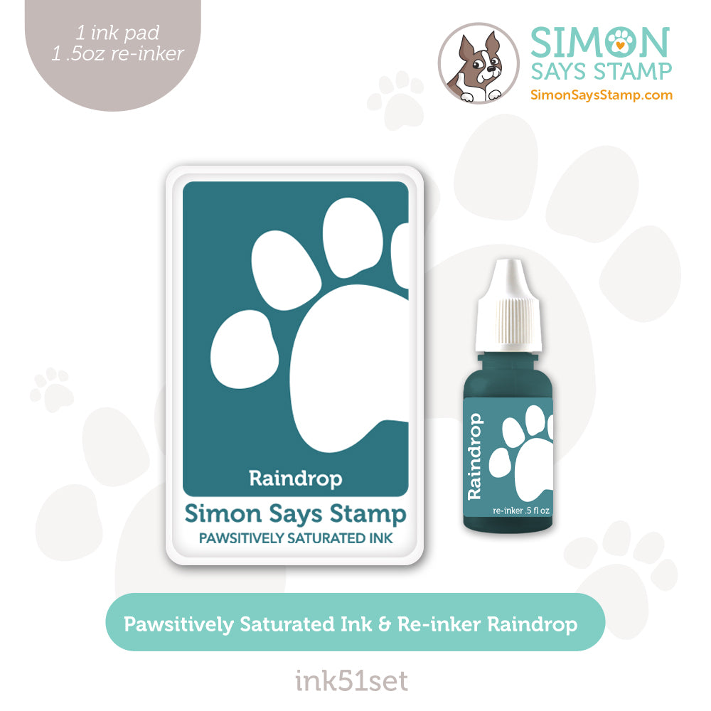 Simon Says Stamp Pawsitively Saturated Ink and Re-inker Set Raindrop