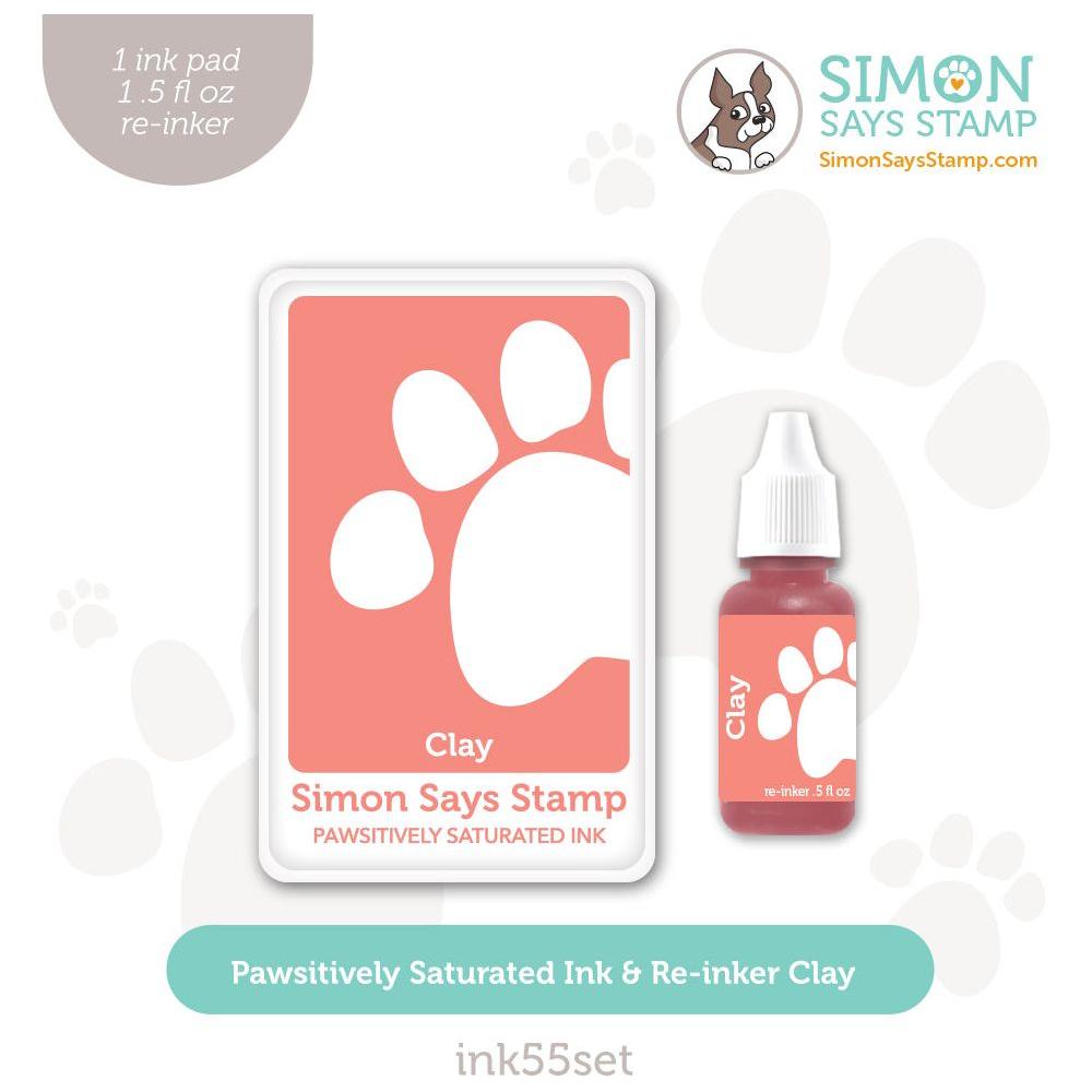 Simon Says Stamp Pawsitively Saturated Ink and Re-inker Set Clay Be Bold