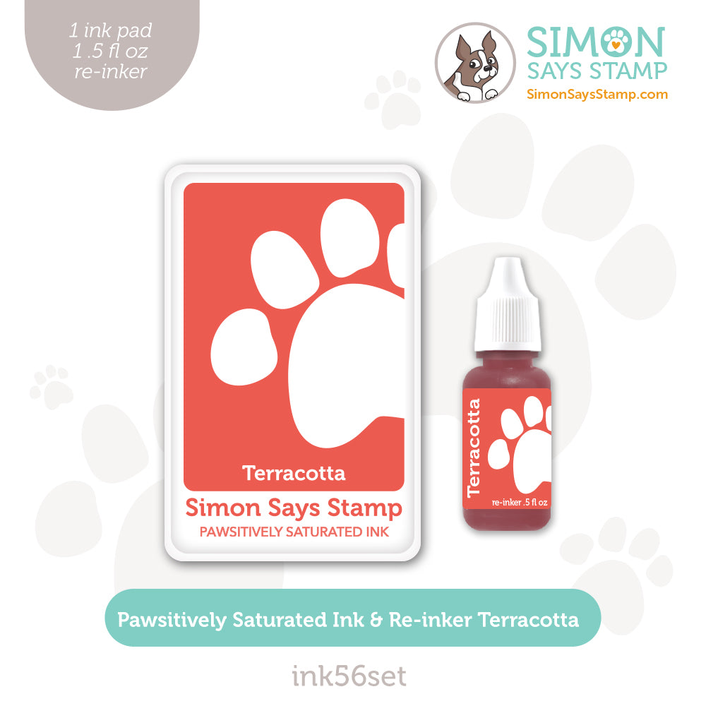 Simon Says Stamp Pawsitively Saturated Ink and Re-inker Set Terracotta Be Bold