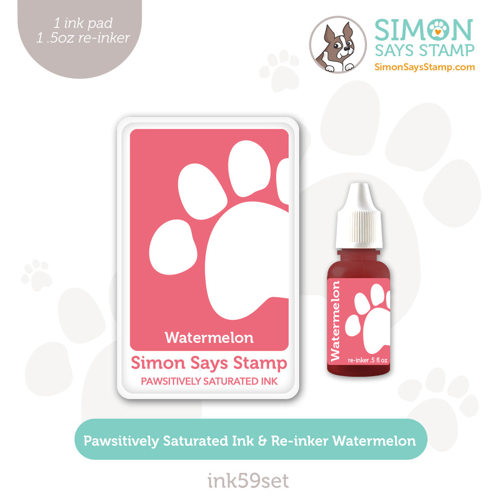 Simon Says Stamp Pawsitively Saturated Ink and Re-inker Set Watermelon