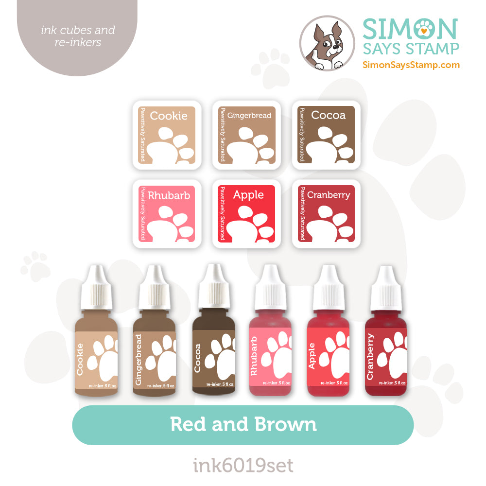 Simon Says Stamp Pawsitively Saturated Ink Cubes Reds and Browns and R