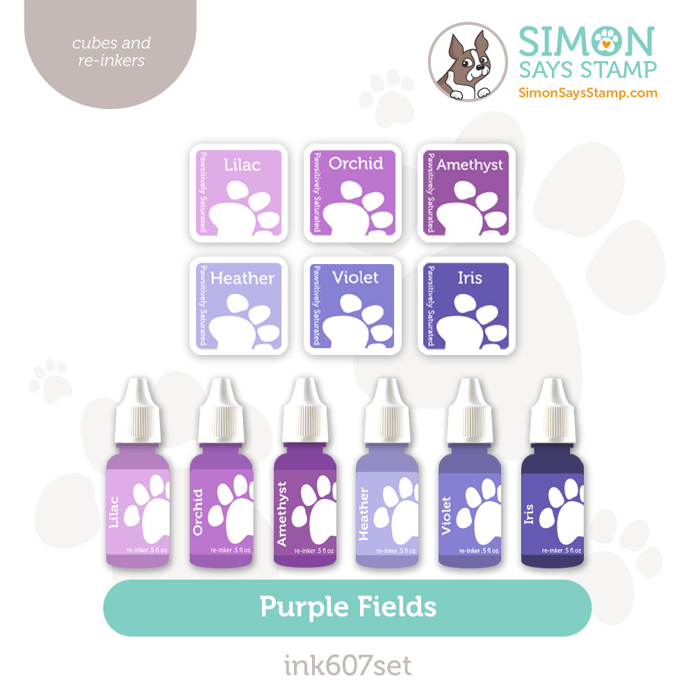 Simon Says Stamp Pawsitively Saturated Ink Cubes Purple Fields and Re-Inkers ink607set