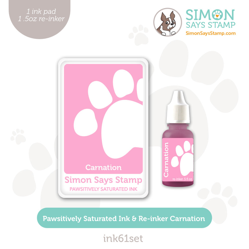 Simon Says Stamp Pawsitively Saturated Ink and Re-inker Set Carnation