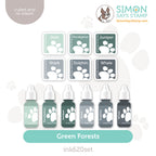 Simon Says Stamp Pawsitively Saturated Ink Cubes Green Forests and Gray Cube Holder Set