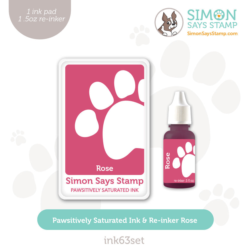 Simon Says Stamp Pawsitively Saturated Ink and Re-inker Set Rose
