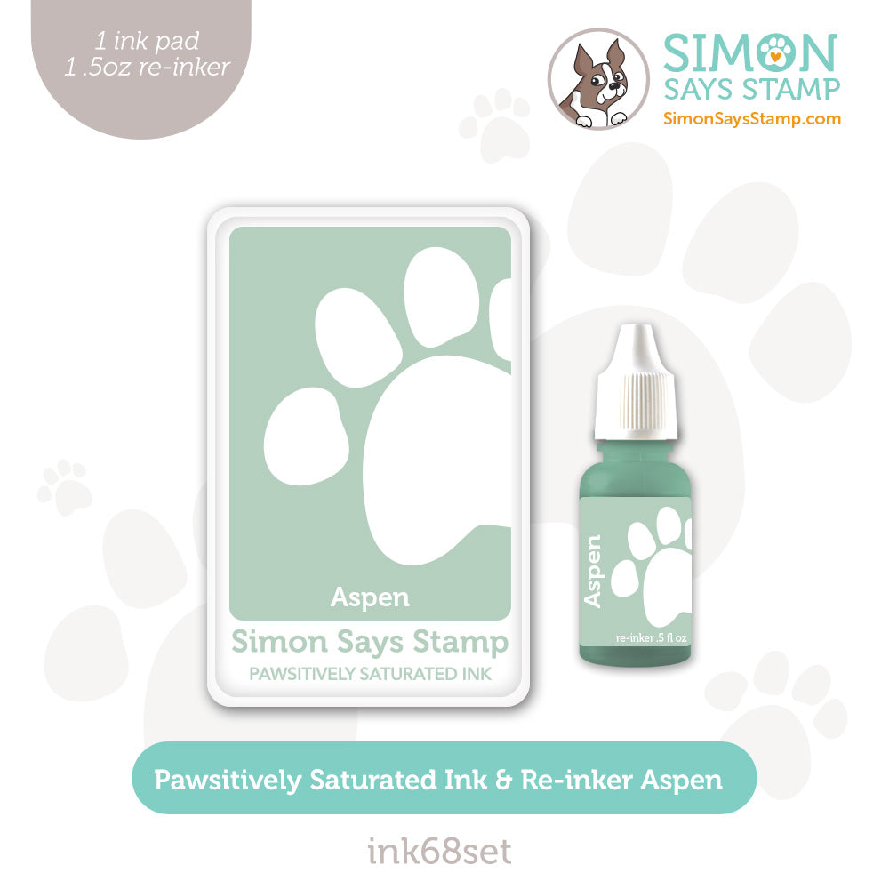 Simon Says Stamp Pawsitively Saturated Ink and Re-inker Set Aspen