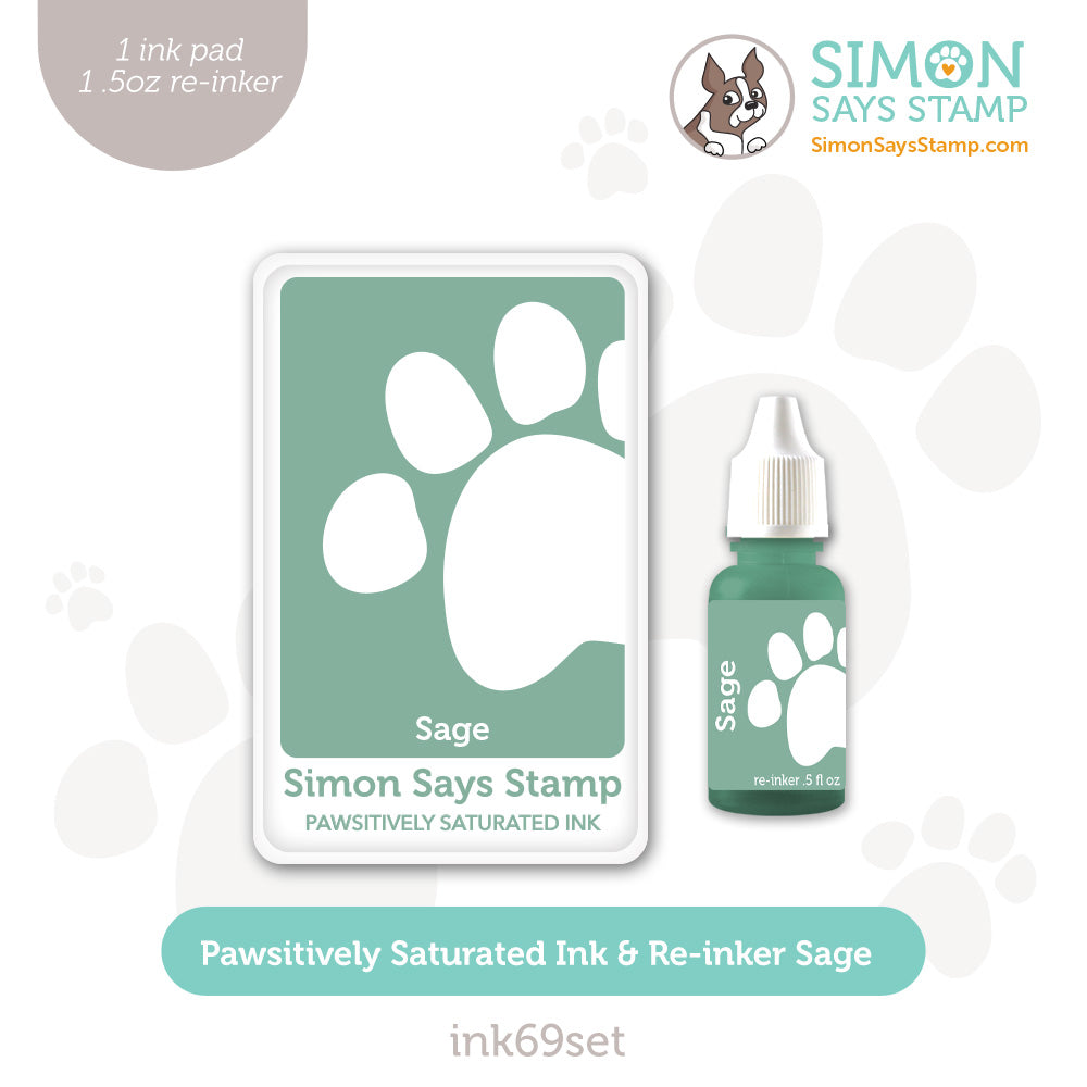 Simon Says Stamp Pawsitively Saturated Ink and Re-inker Set Sage