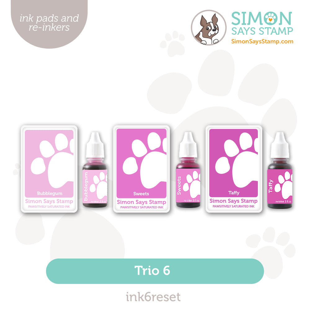 Simon Says Stamp Pawsitively Saturated Ink Trio 6 and Re-Inkers ink6re