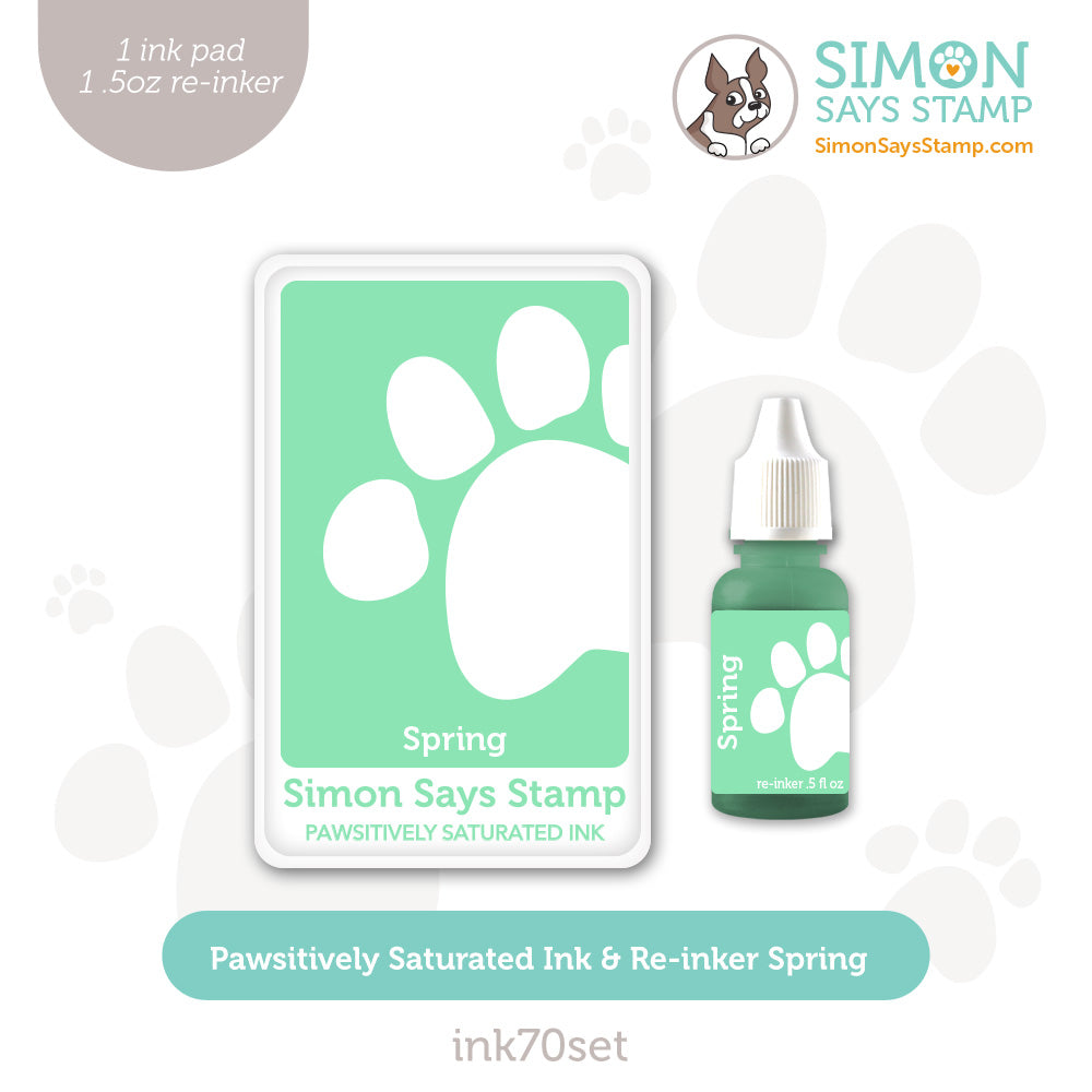 Simon Says Stamp Pawsitively Saturated Ink and Re-inker Set Spring