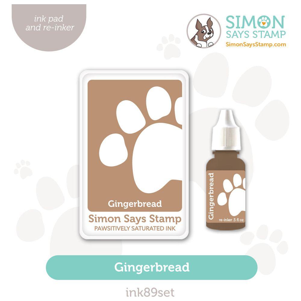 Simon Says Stamp Pawsitively Saturated Ink and Re-inker Set Gingerbread ink89set Diecember