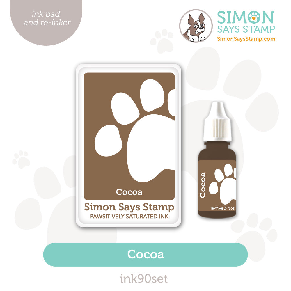 Simon Says Stamp Pawsitively Saturated Ink and Re-inker Set Cocoa ink90set DieCember