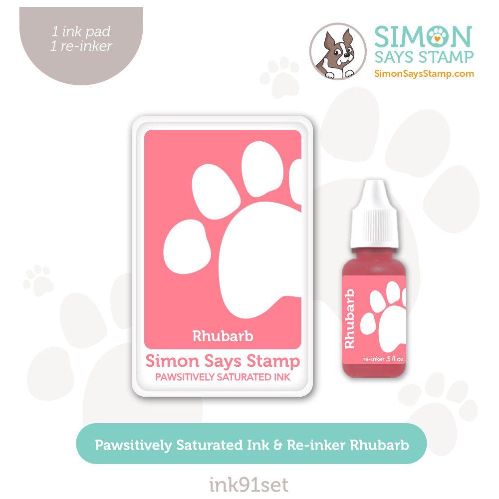 Simon Says Stamp Pawsitively Saturated Ink and Re-inker Set Rhubarb ink91set Sweet Wishes