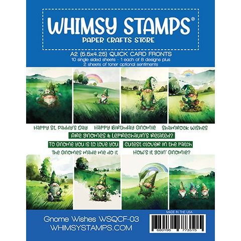 Whimsy Stamps Quick Card Fronts Gnome Wishes wsqcf-03