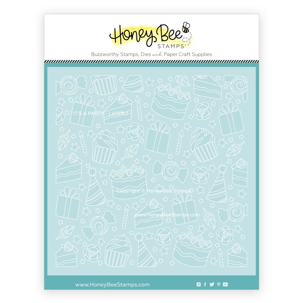 Honey Bee It's A Party Stencil Set Of 6 hbsl-148 Detailed Product View
