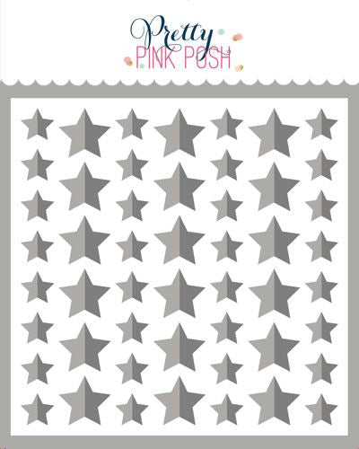 Pretty Pink Posh Half Stars Stencils