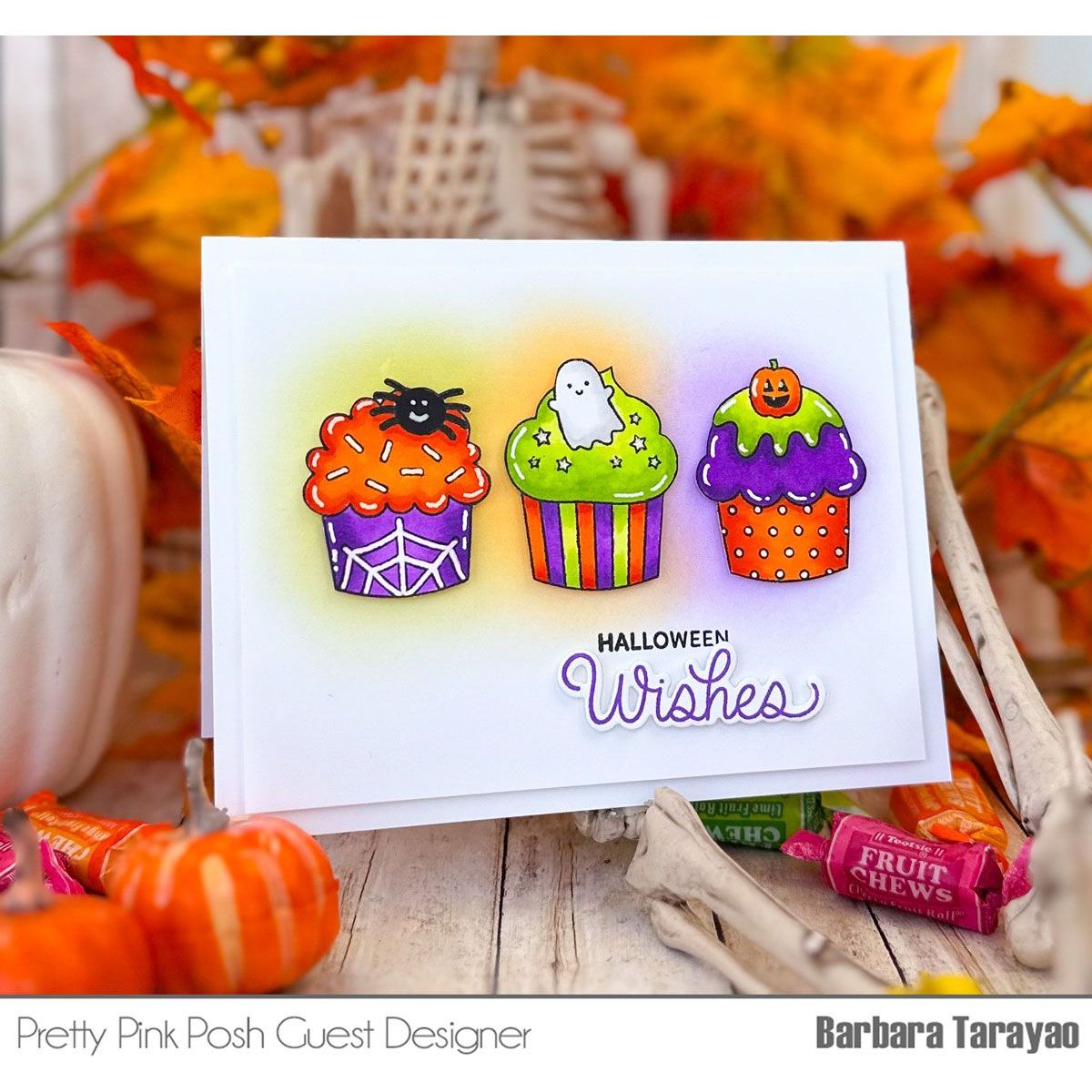 Pretty Pink Posh Halloween Cupcakes Clear Stamps halloween wishes