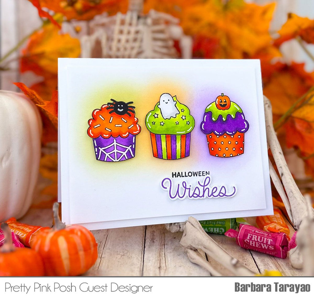 Pretty Pink Posh Halloween Cupcakes Clear Stamps halloween wishes