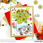 Pretty Pink Posh Fall Jar Clear Stamps sunflower jar