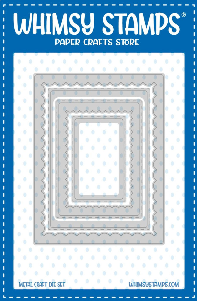 Whimsy Stamps Inverted Scallop Rectangle Die Set WSD197