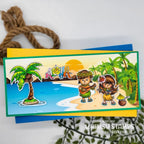 Whimsy Stamps Aloha Kids Clear Stamps KHB201 Sunset