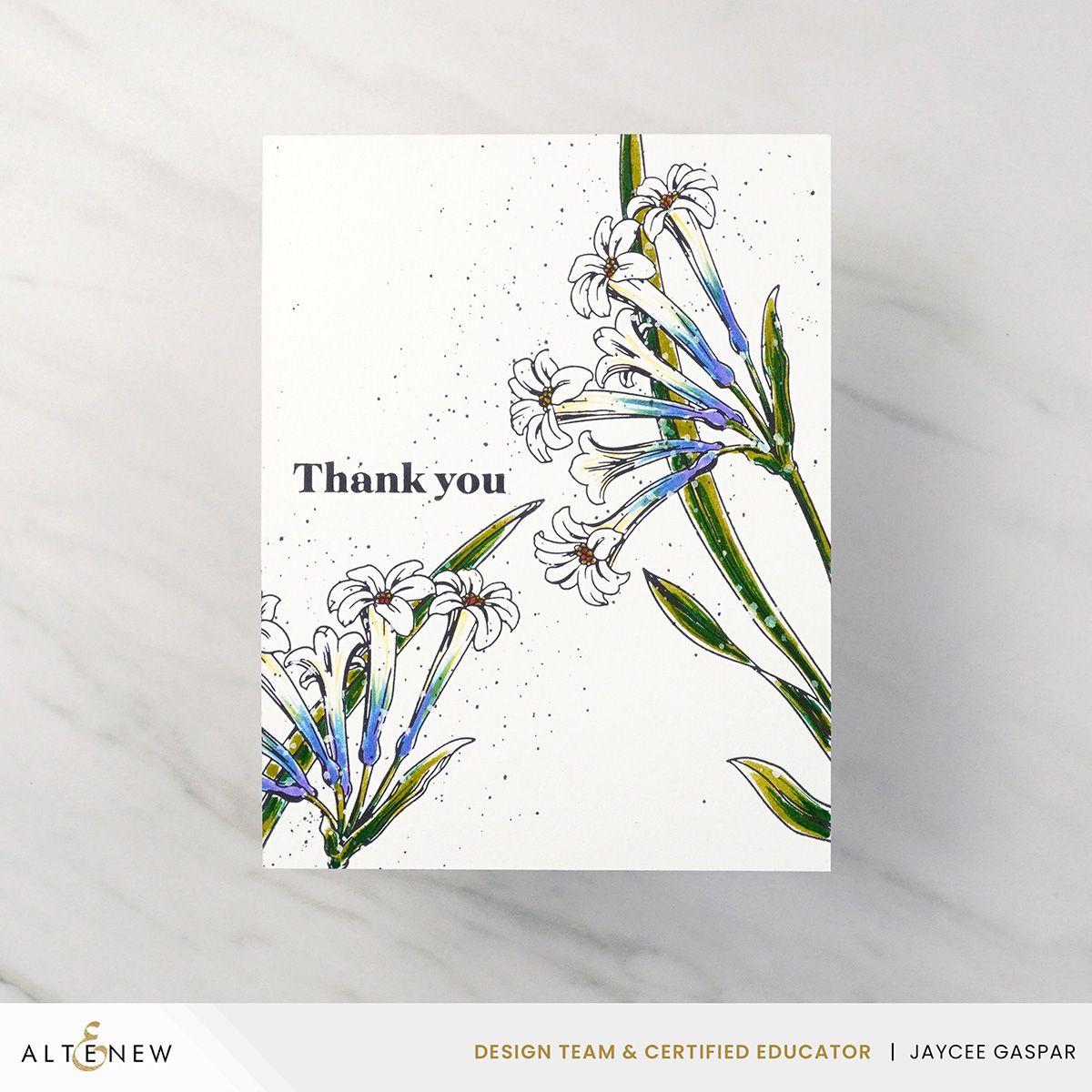 Altenew Hummingbird Nectar Press Plate alt8483 thank you