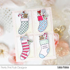 Pretty Pink Posh Holiday Stockings Clear Stamps merry wishes