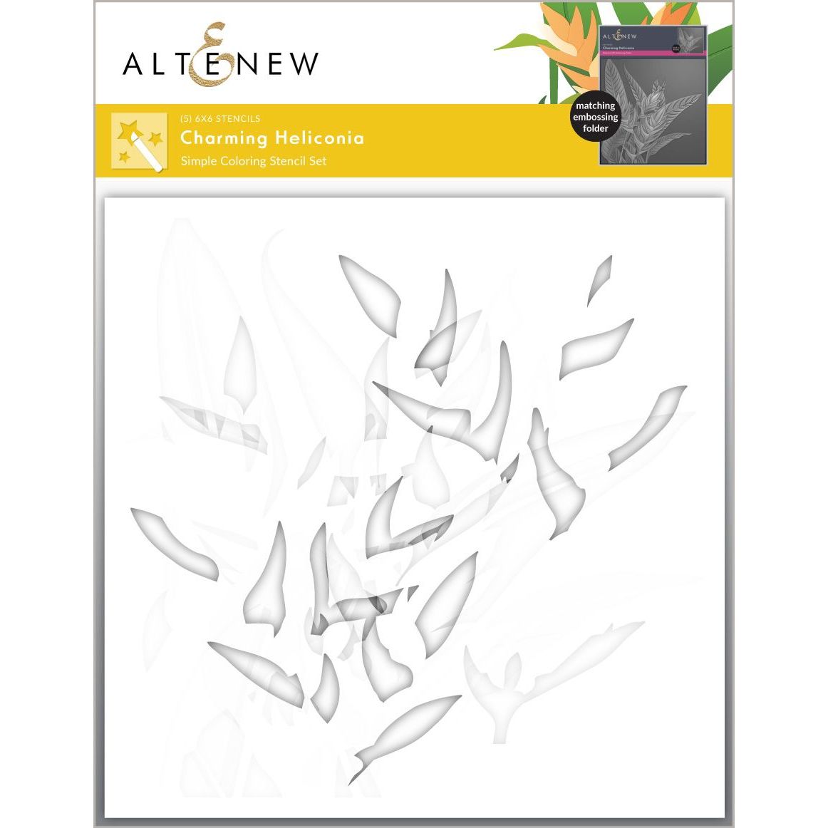 Altenew Charming Heliconia Simple Coloring Stencils alt8479