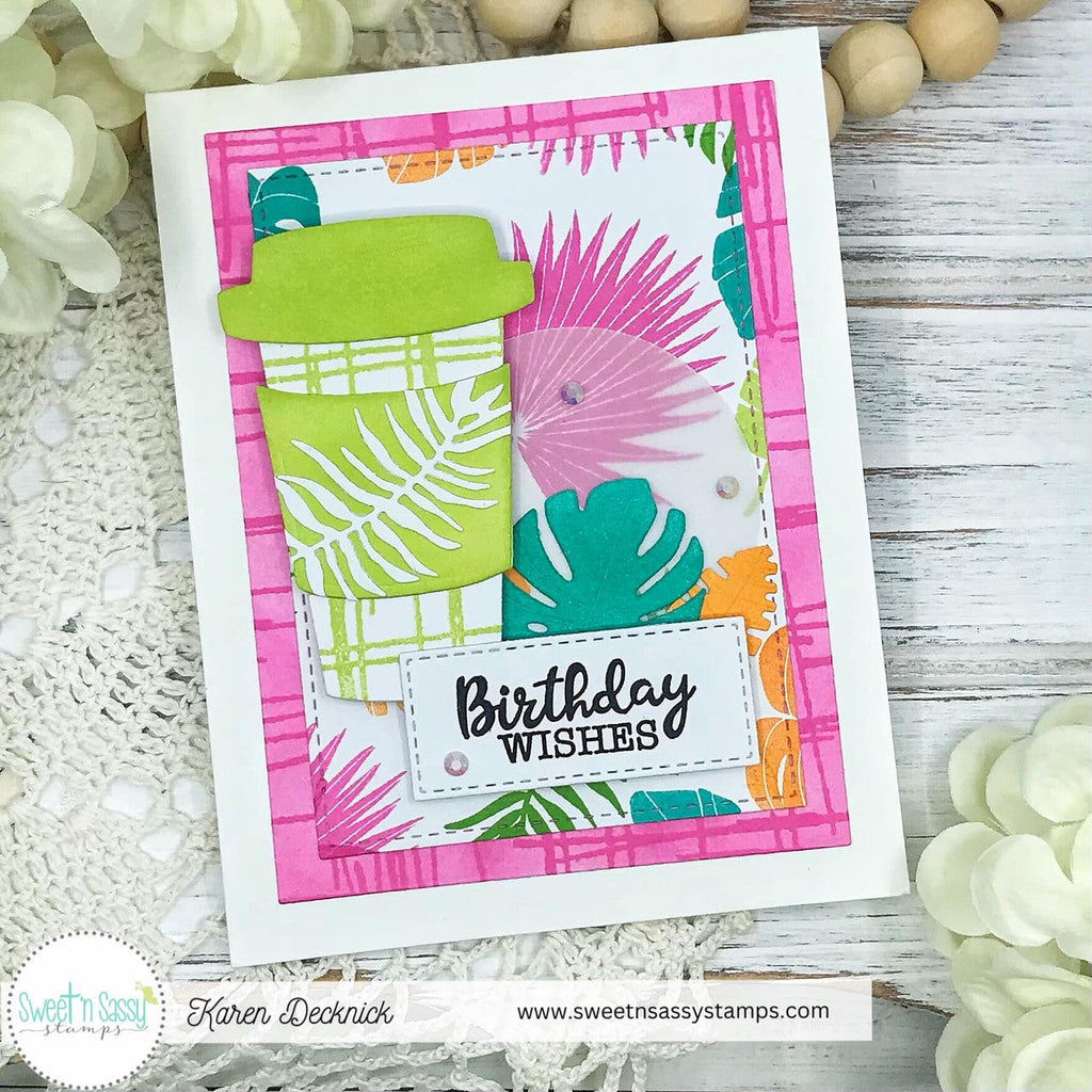 Sweet 'N Sassy Tropical Foliage Silhouettes Bundle Birthday Wishes Card