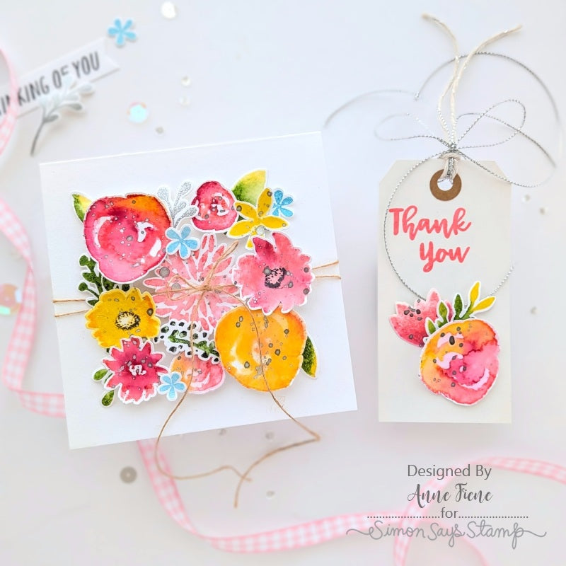 Simon Says Stamp Card Kit of the Month March 2026 Watercolor Bouquet ck0326 Floral Card and Tag | color-code:ALT01