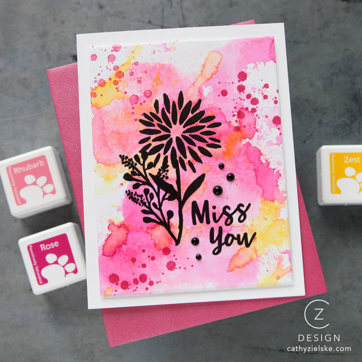 Simon Says Stamp Card Kit of the Month March 2026 Watercolor Bouquet ck0326 Miss You Card | color-code:ALT08