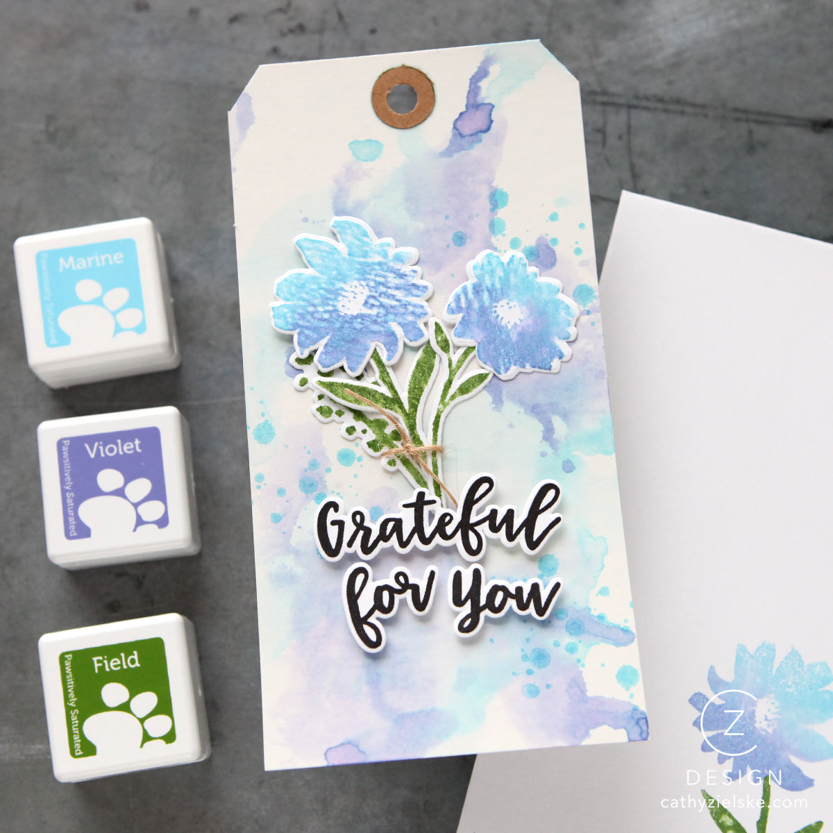 Simon Says Stamp Card Kit of the Month March 2026 Watercolor Bouquet ck0326 Grateful Tag | color-code:ALT10