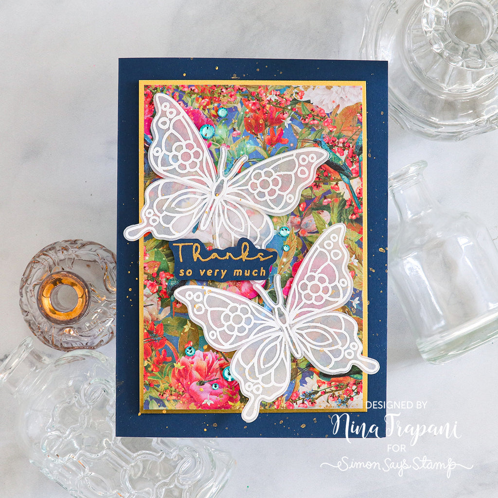Simon Says Stamp Card Kit of the Month March 2024 Mix And Match Butterflies ck0324 Thanks Card | color-code:ALT01