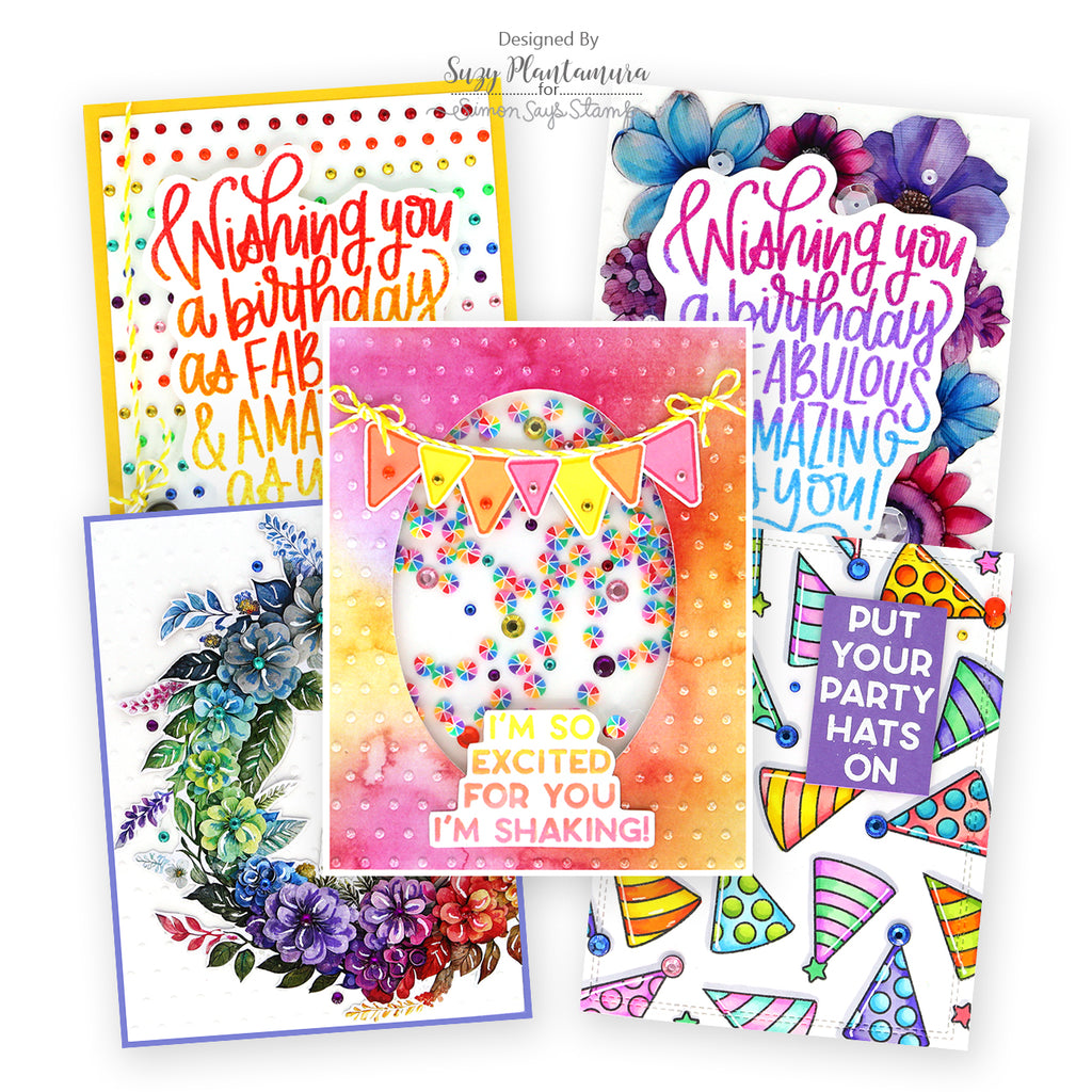 Simon Says Stamp Card Kit of the Month October 2023 Put Your Party Hats On ck1023 Birthday Card | color-code:ALT10