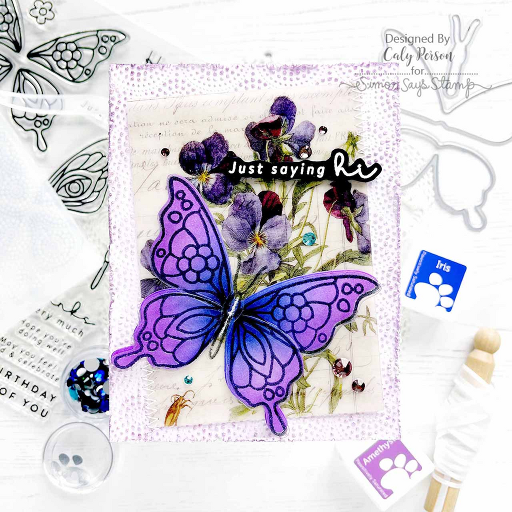 Simon Says Stamp Embossing Folder Dibble Tile sf319 Splendor Hello Card | color-code:ALT04
