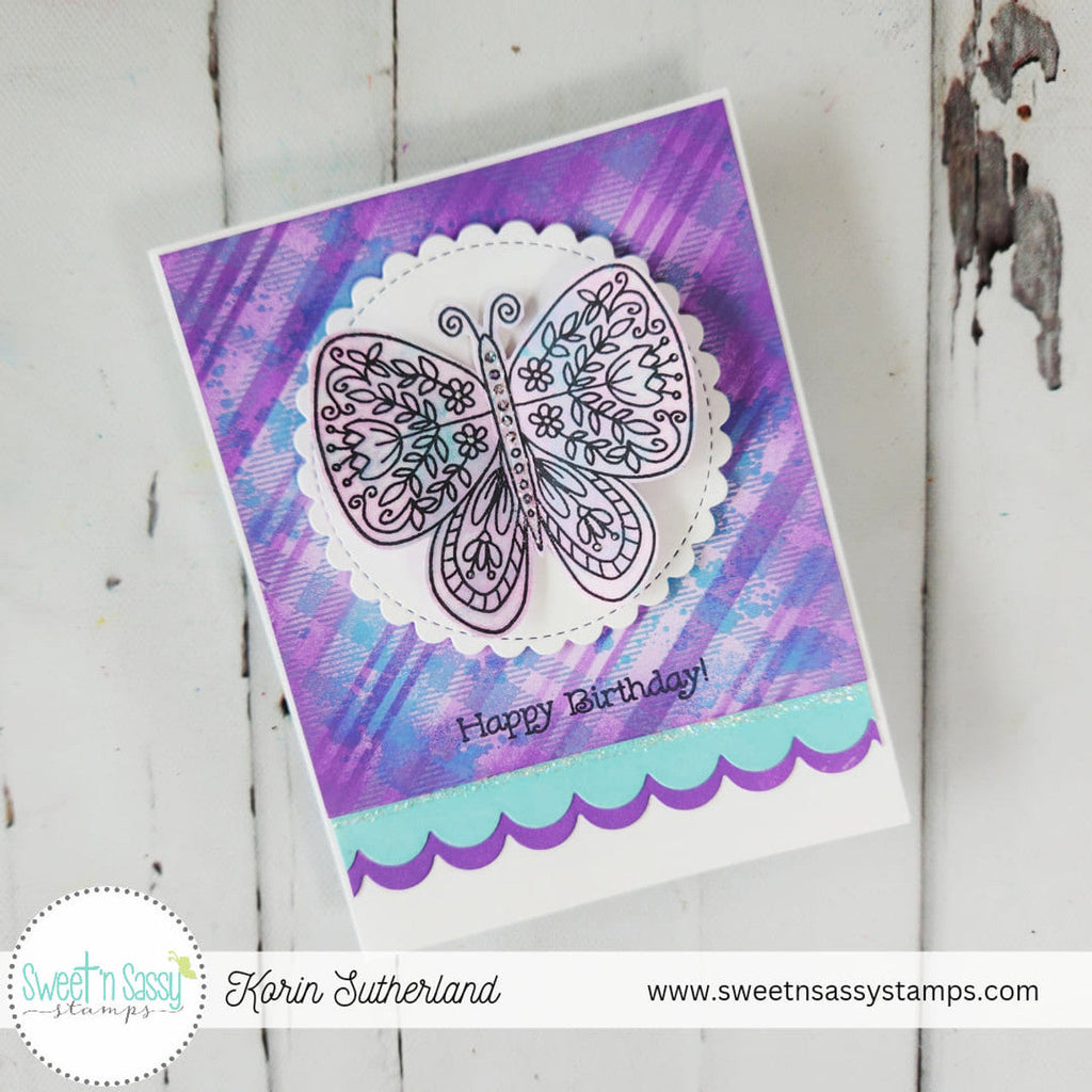 Sweet 'N Sassy Embrace Change Dies cwsd-260 Happy Birthday Butterfly card
