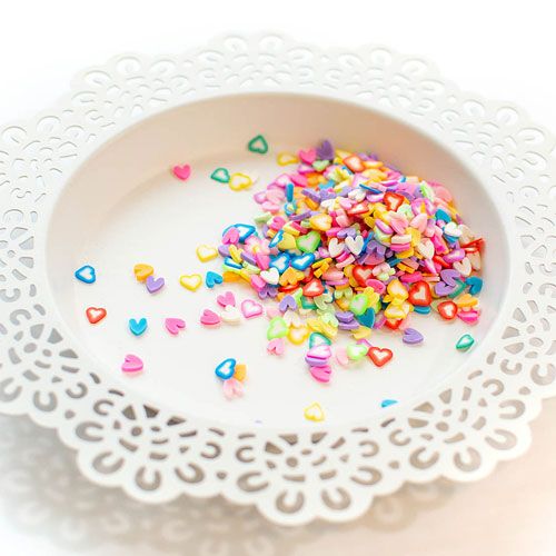 Pretty Pink Posh Colorful Hearts Clay Confetti product image