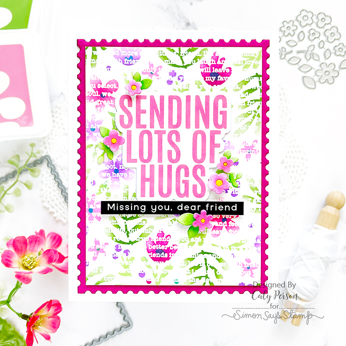 Simon Says Stamp! Simon Says Stamp Stencils LAYERED FLOWERS ssst221616 Floral Hug Card for Friend | color-code:ALT05