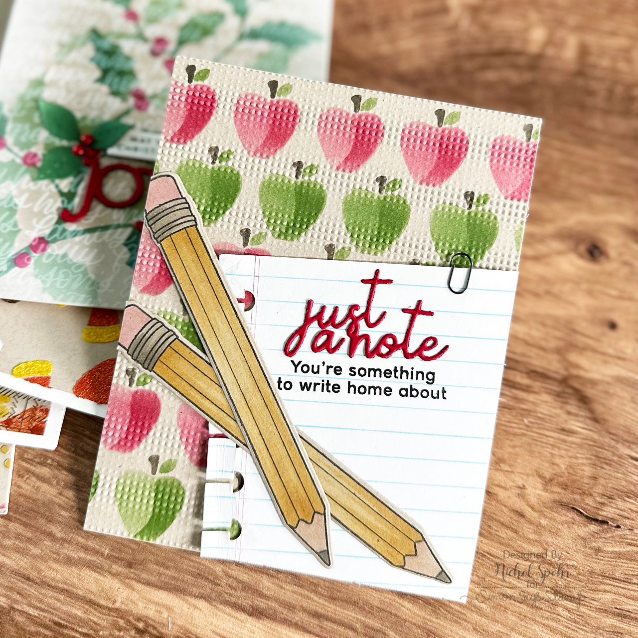 Simon Says Stamp Stencils Layering Apples ssst221694 Just A Note Back to School Card | color-code:ALT10
