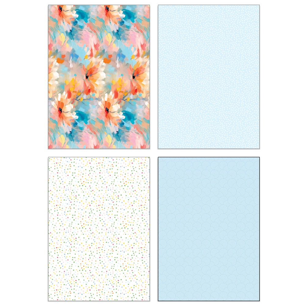Honey Bee Let's Party 6 x 8.5 Paper Pad hbpa-054 Flowers Shades Of Blue