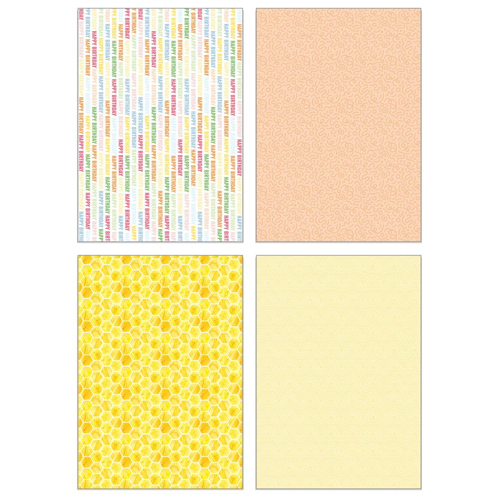 Honey Bee Let's Party 6 x 8.5 Paper Pad hbpa-054 Happy Birthday Sentiments Patterns Of Yellow