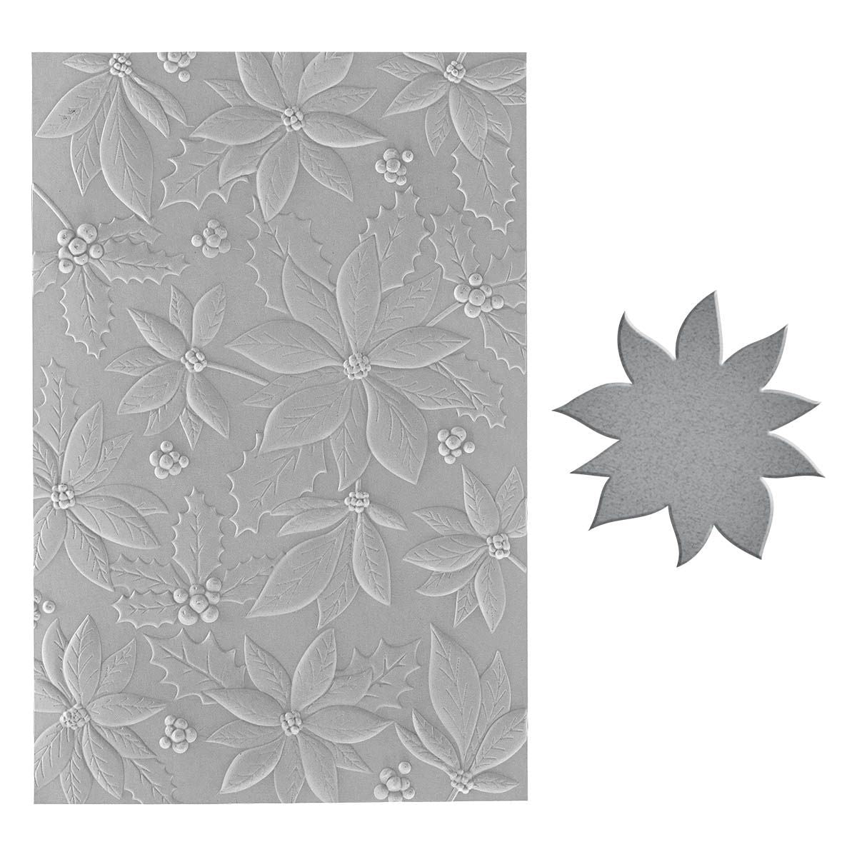 e3d-072 Spellbinders Playful Poinsettia 3D Embossing Folder