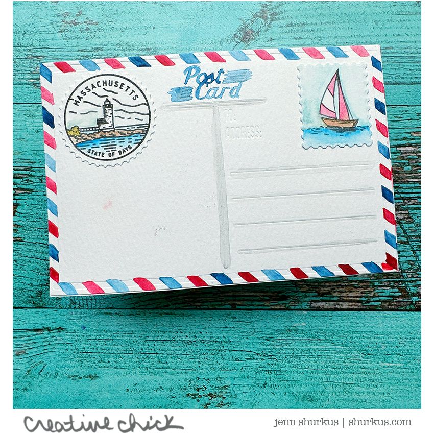 Honey Bee Sunkissed Summer Dies hbds-606 Beach Post Card