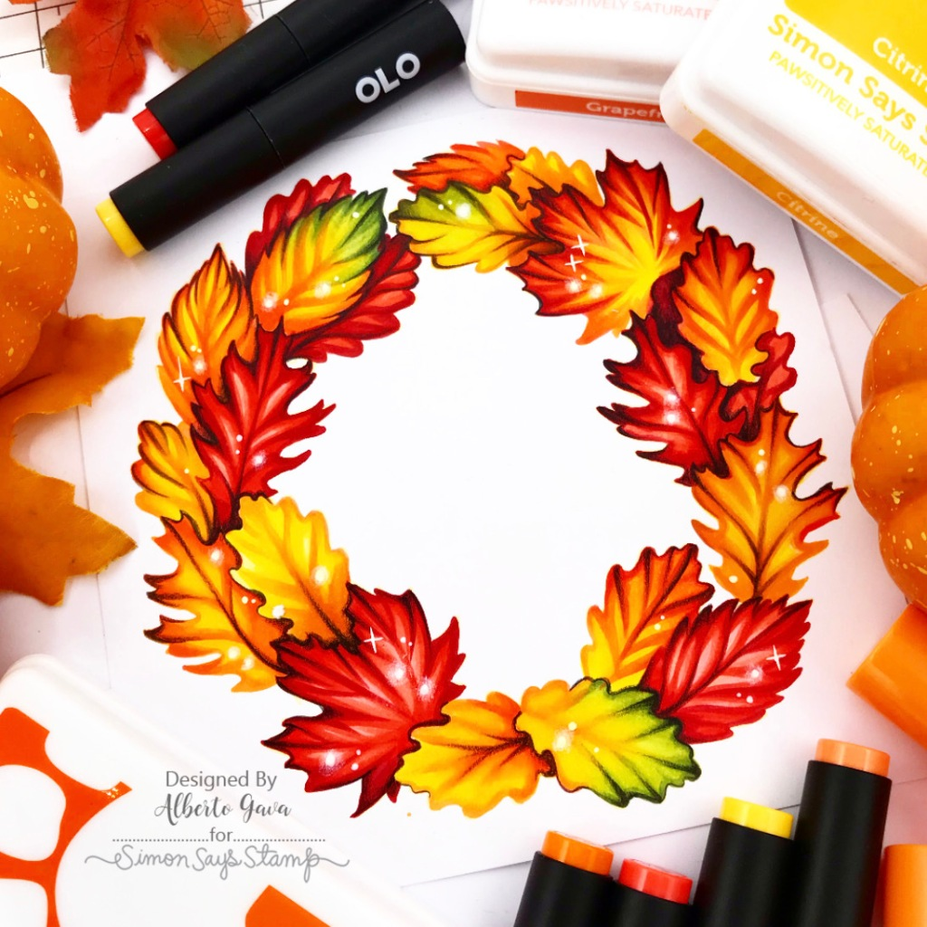 Simon Says Stamp! Simon Says Clear Stamps LINED LEAVES sss302344c | color-code:ALT01